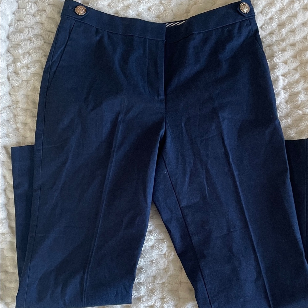 Ann Taylor Navy Women's Trousers with Button Detail
